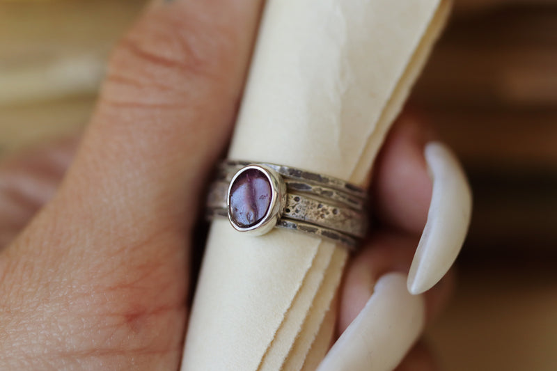 Suprised Custom Gemstone  Ring w/ stackers - made to order