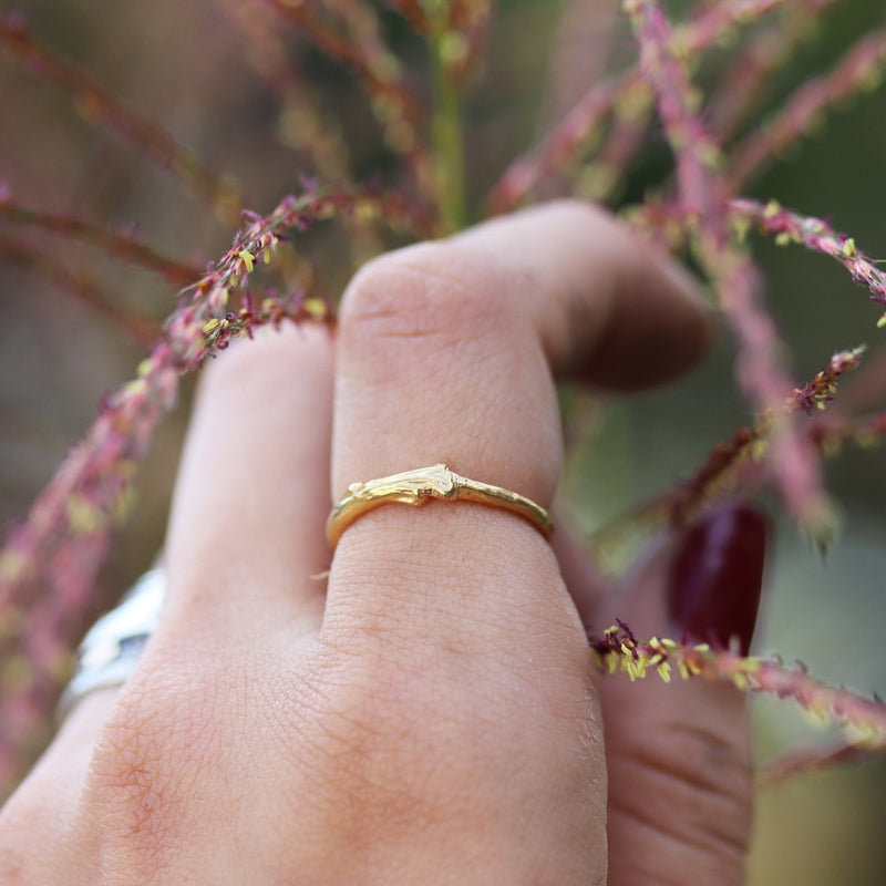 Golden Artemis - Gold Plated Twig Stack Ring